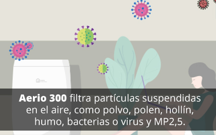 Zigma Aerio 300 es el filtrador de virus y bacterias y limpia de humo, polvo y partículas MP2.5 el aire